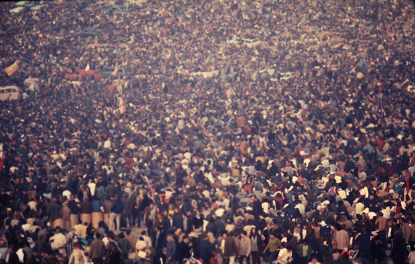 A Dense Crowd At The Altamont Free Concert, 1969.