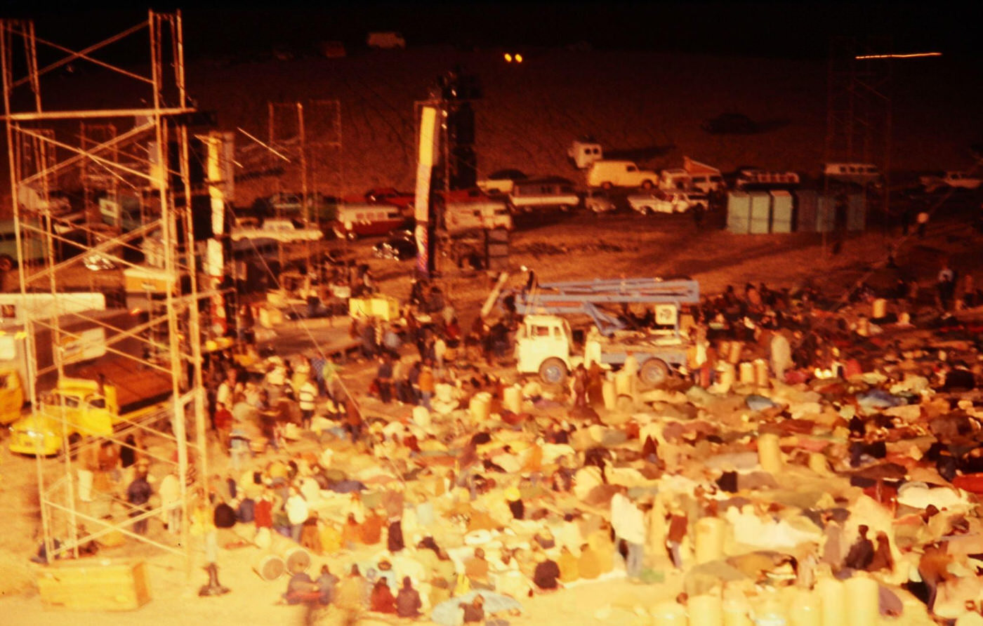Stage And Sound Towers Being Constructed Before The Altamont Free Concert, 1969.