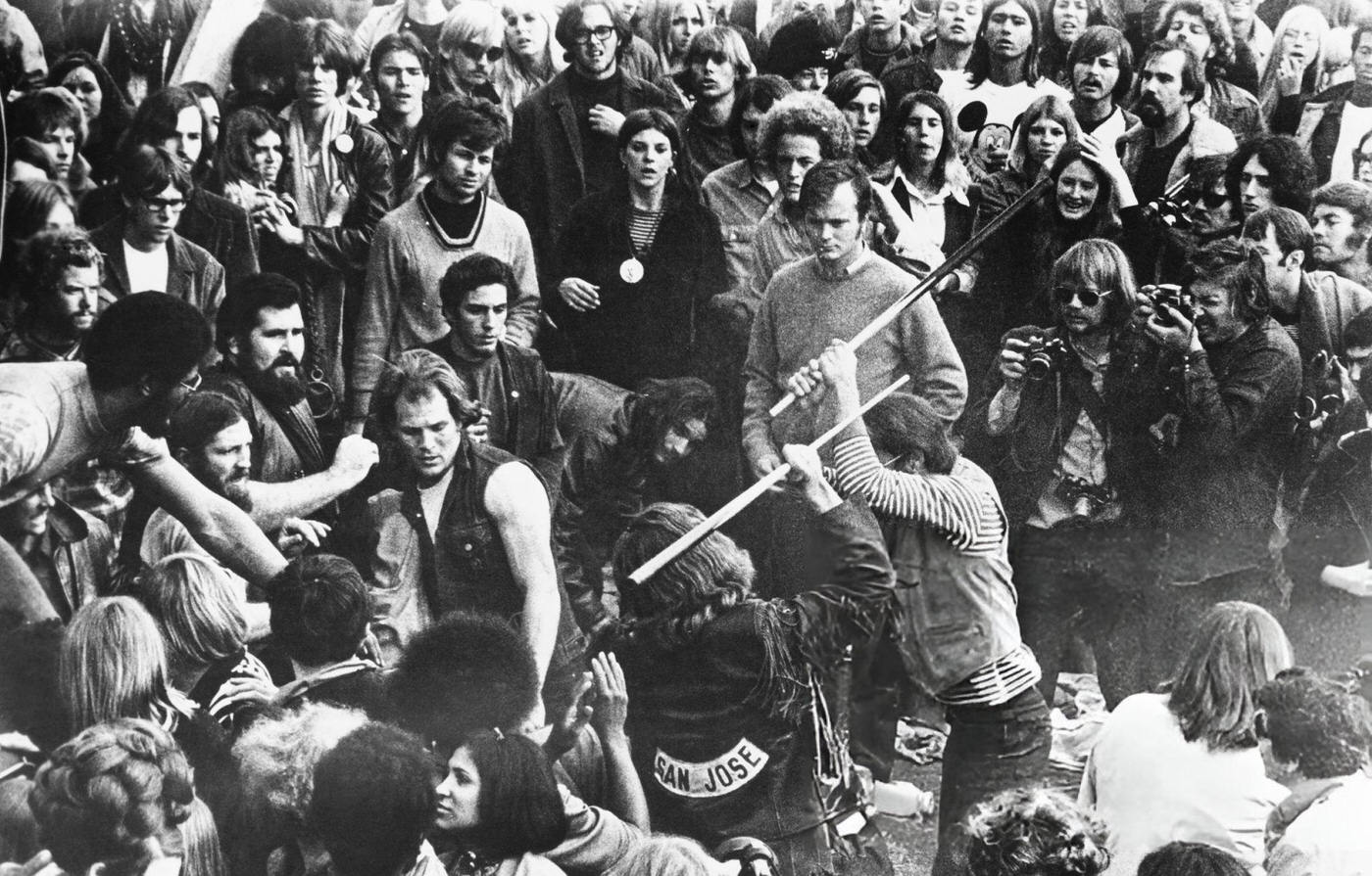 The Hells Angels Fighting At The Altamont Free Concert.