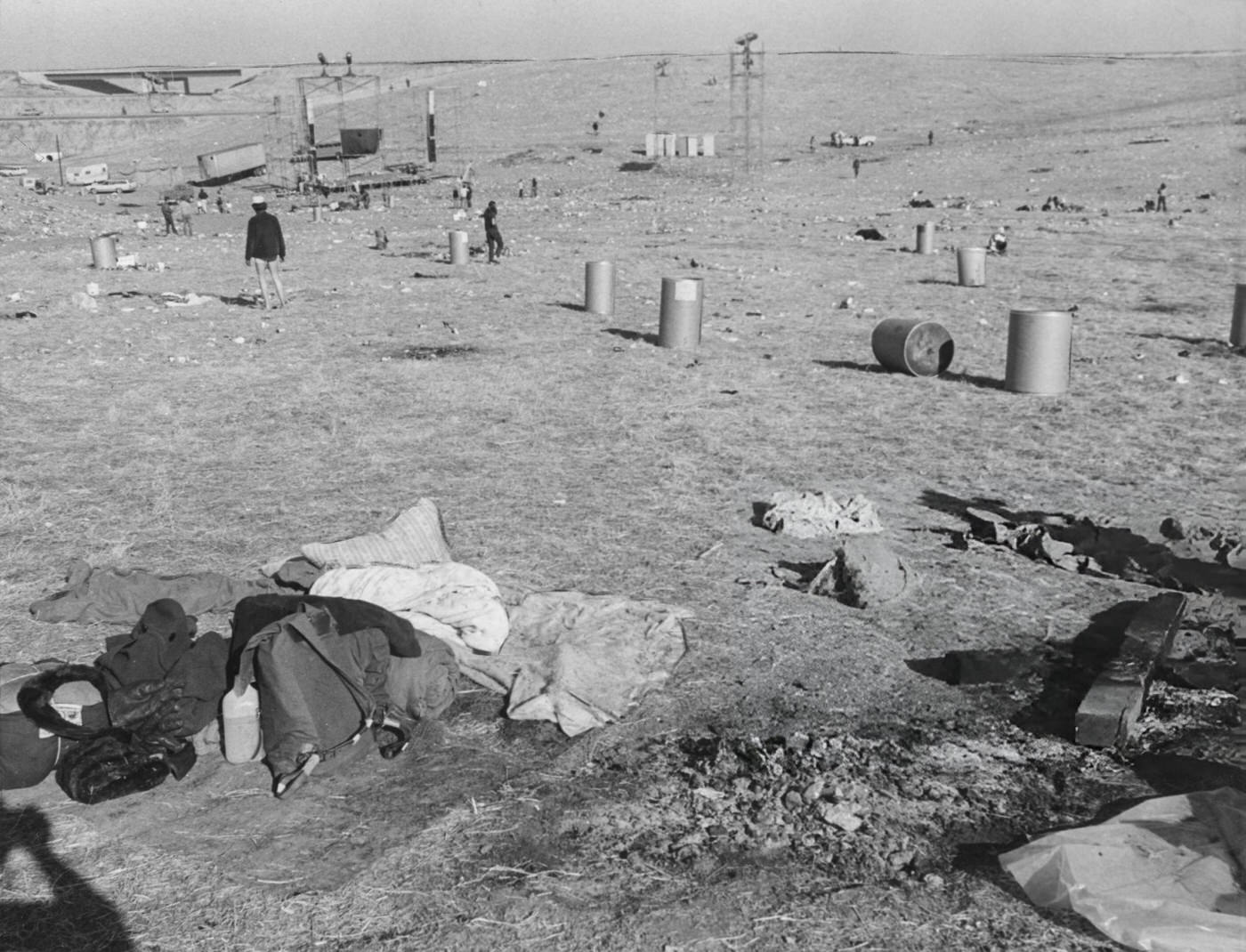 Debris Covering The Field After The Altamont Free Concert, 1969.