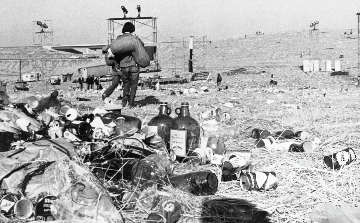 Litter On The Ground At Altamont Speedway After The Altamont Free Concert, 1969.