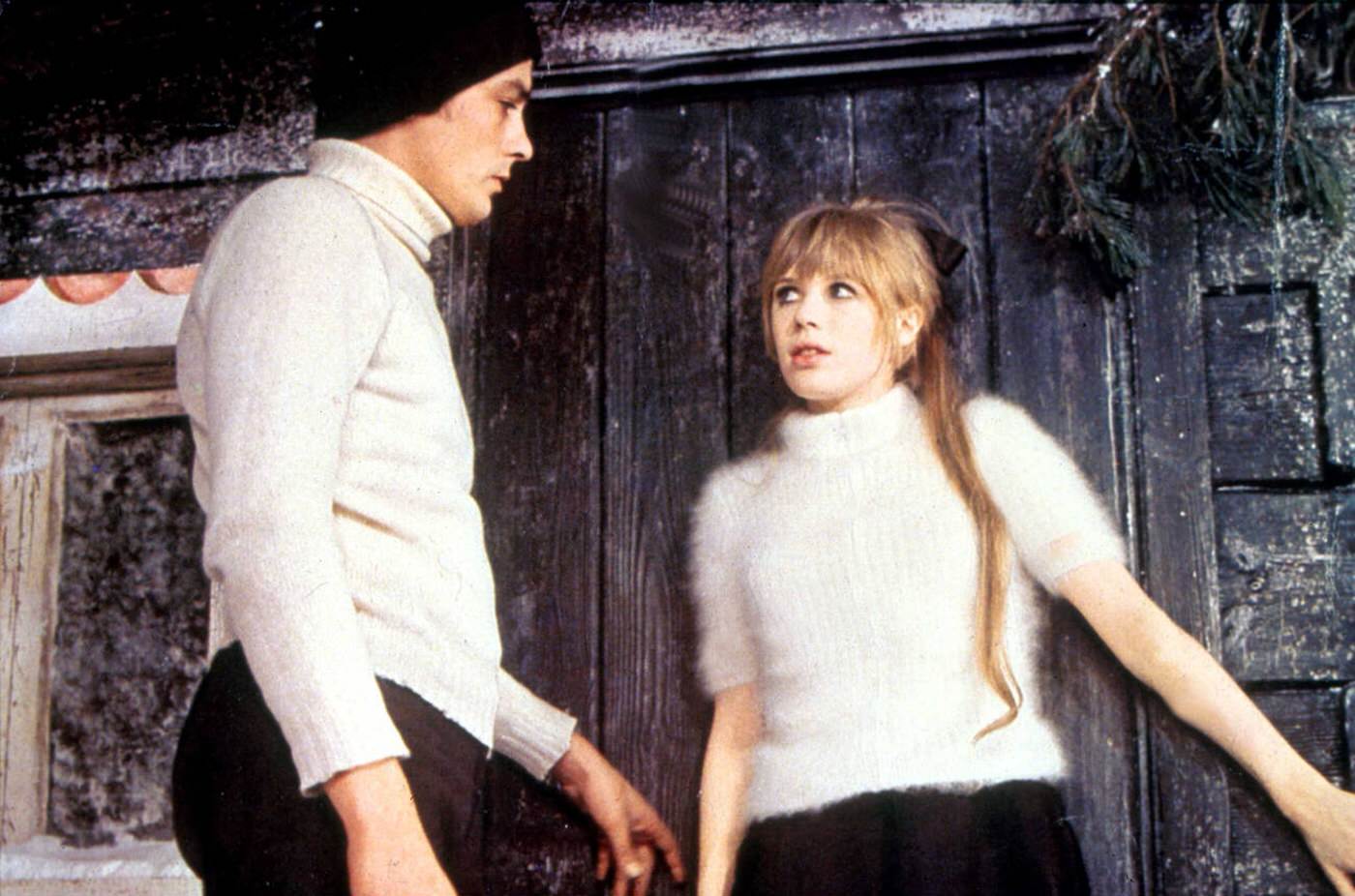 Alain Delon And Marianne Faithfull In Girl On A Motorcycle, 1968.