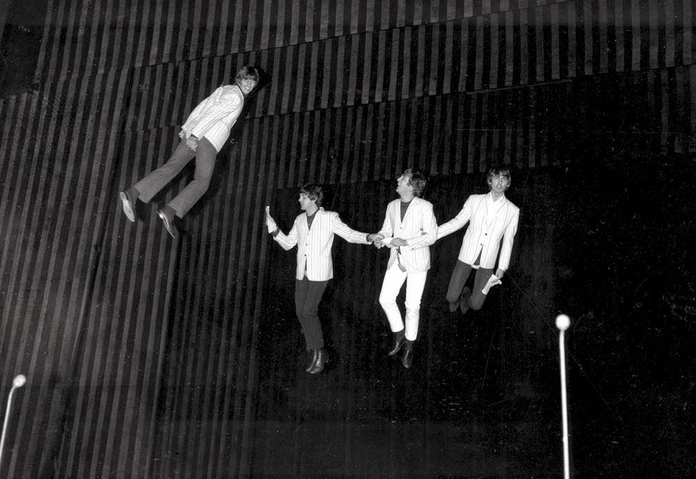 The Beatles Are Suspended In Midair Above The Stage During Rehearsal For Their Part In The Charity Show &Amp;Quot;Night Of 100 Stars&Amp;Quot; At The Palladium In London, England, July 22, 1964.