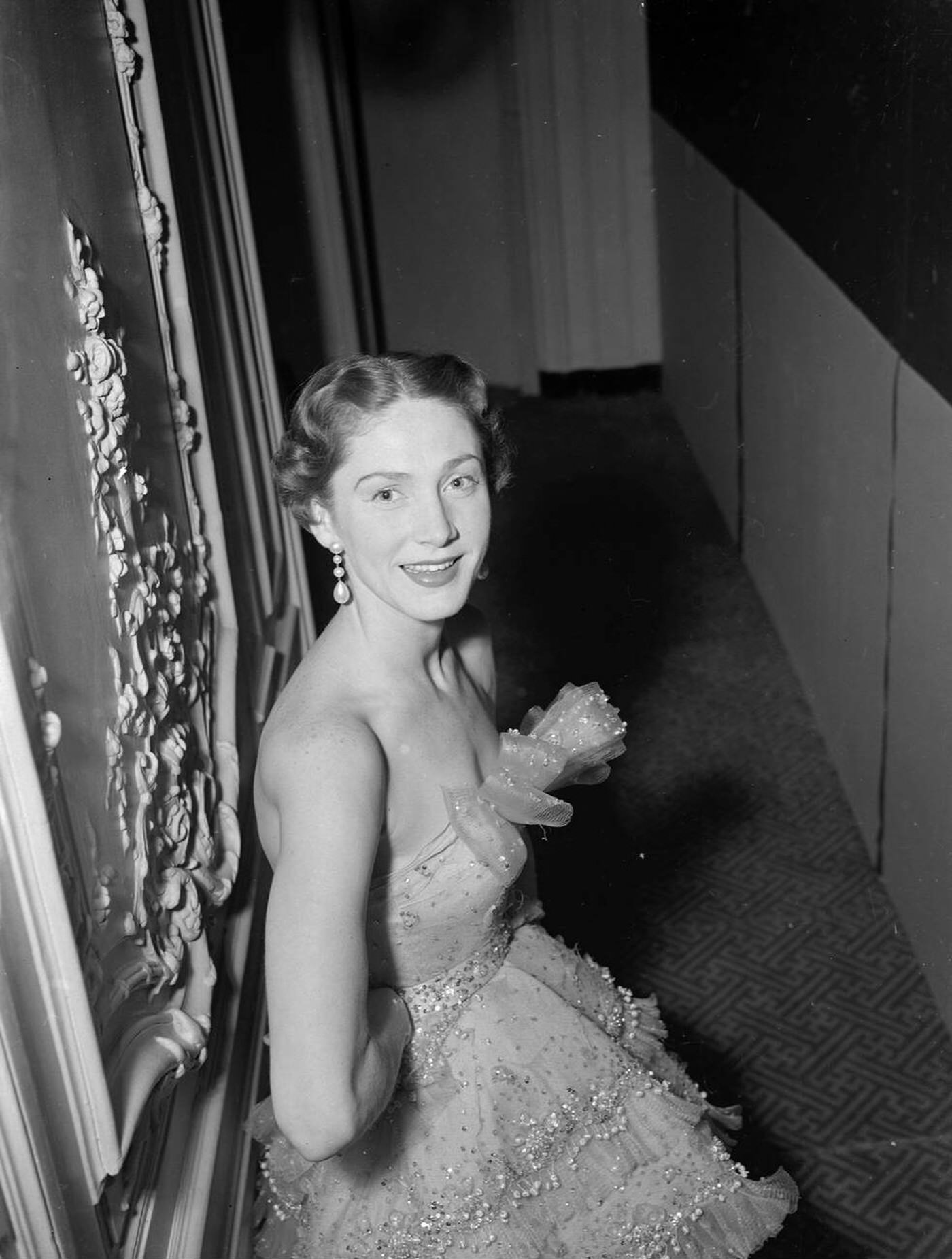 The Most Expensive Gown In The Dior Fashion Show Is Shown At The Savoy Hotel, 1950.