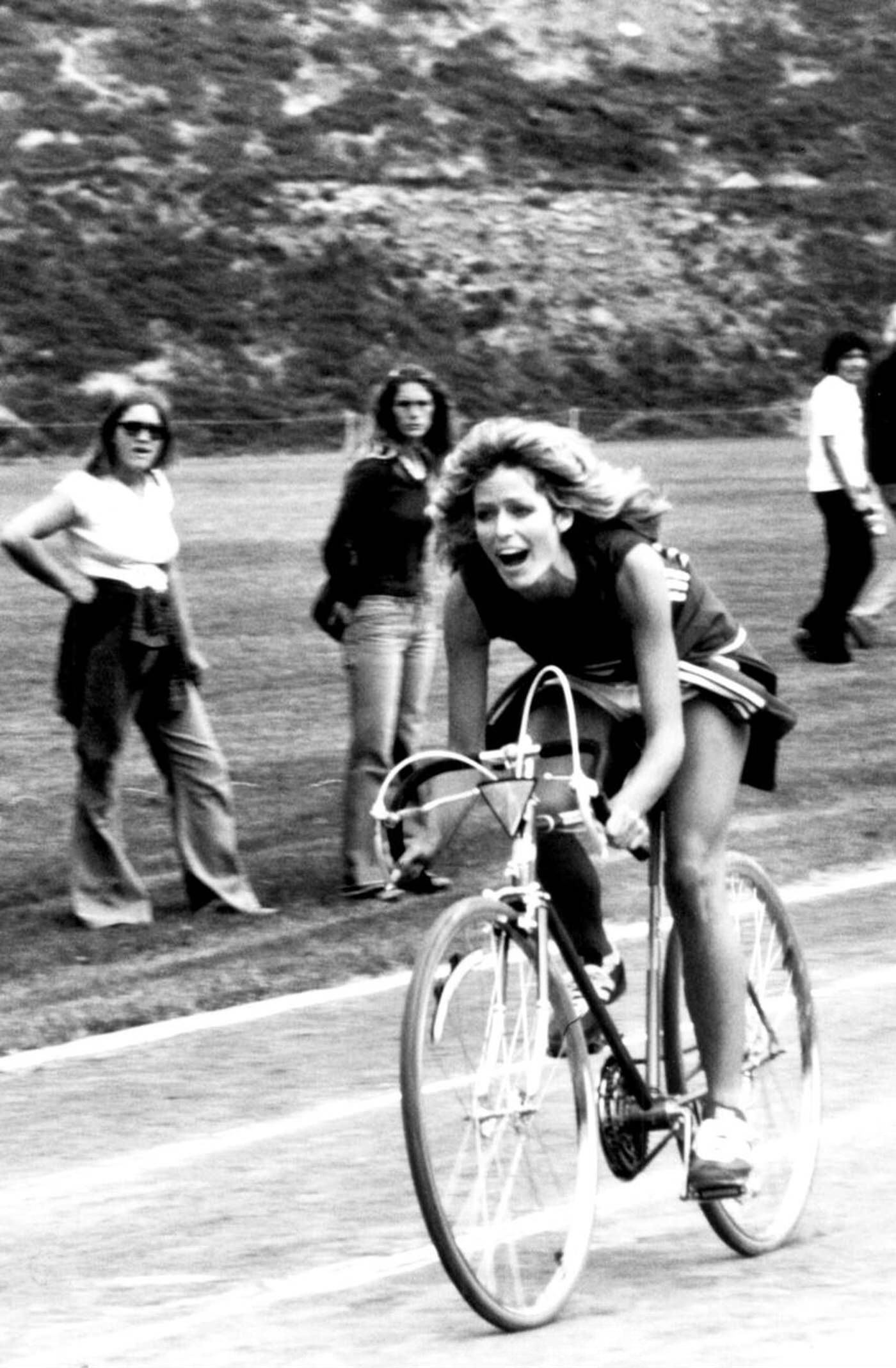 Farrah Fawcett On A Bicycle, 1970S.