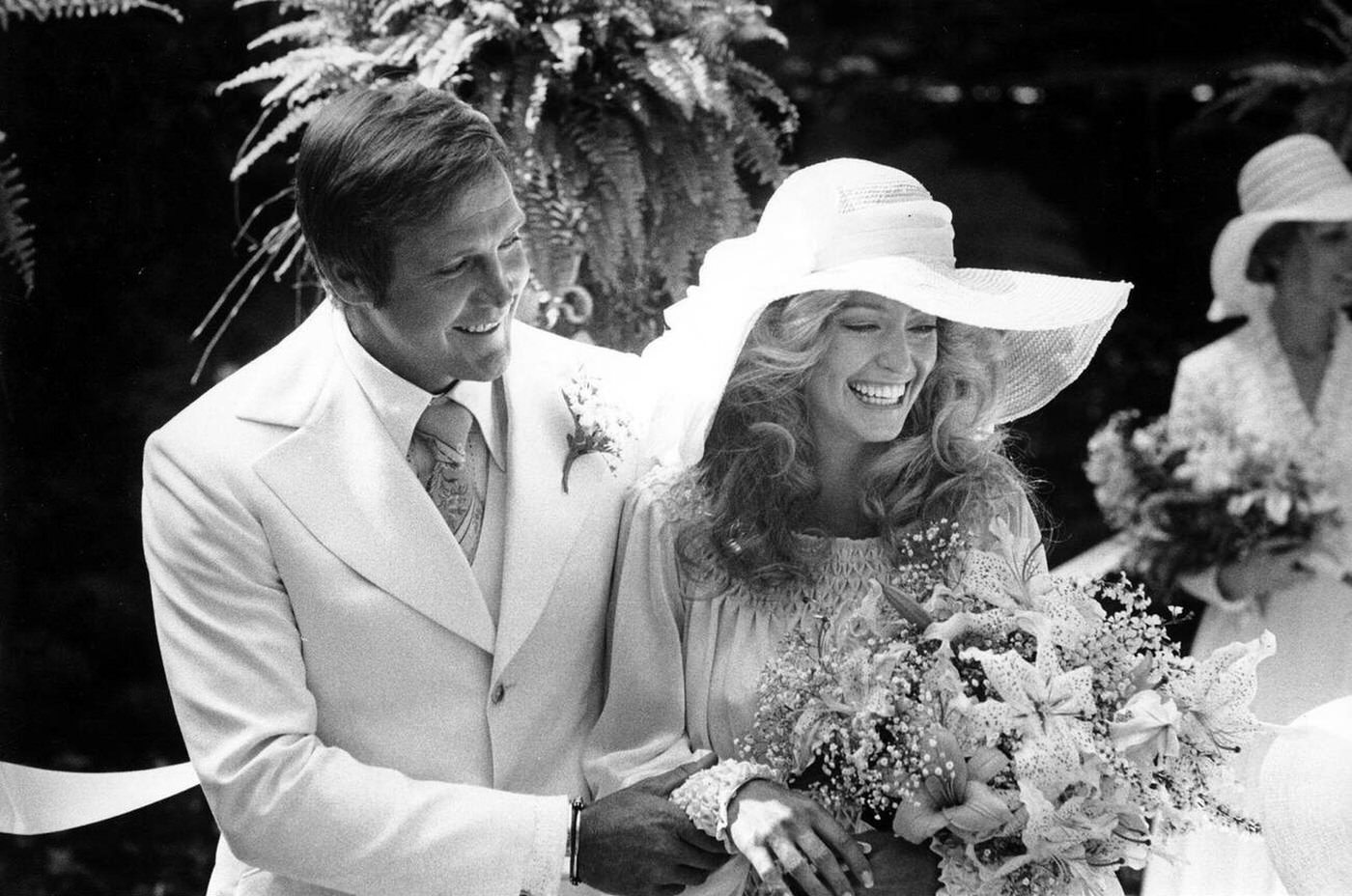 Lee Majors And Farrah Fawcett Wedding Day, 1973.
