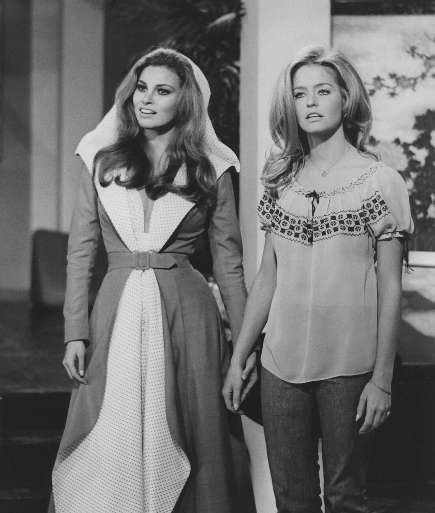 Raquel Welch And Farrah Fawcett In Myra Breckinridge, 1970.