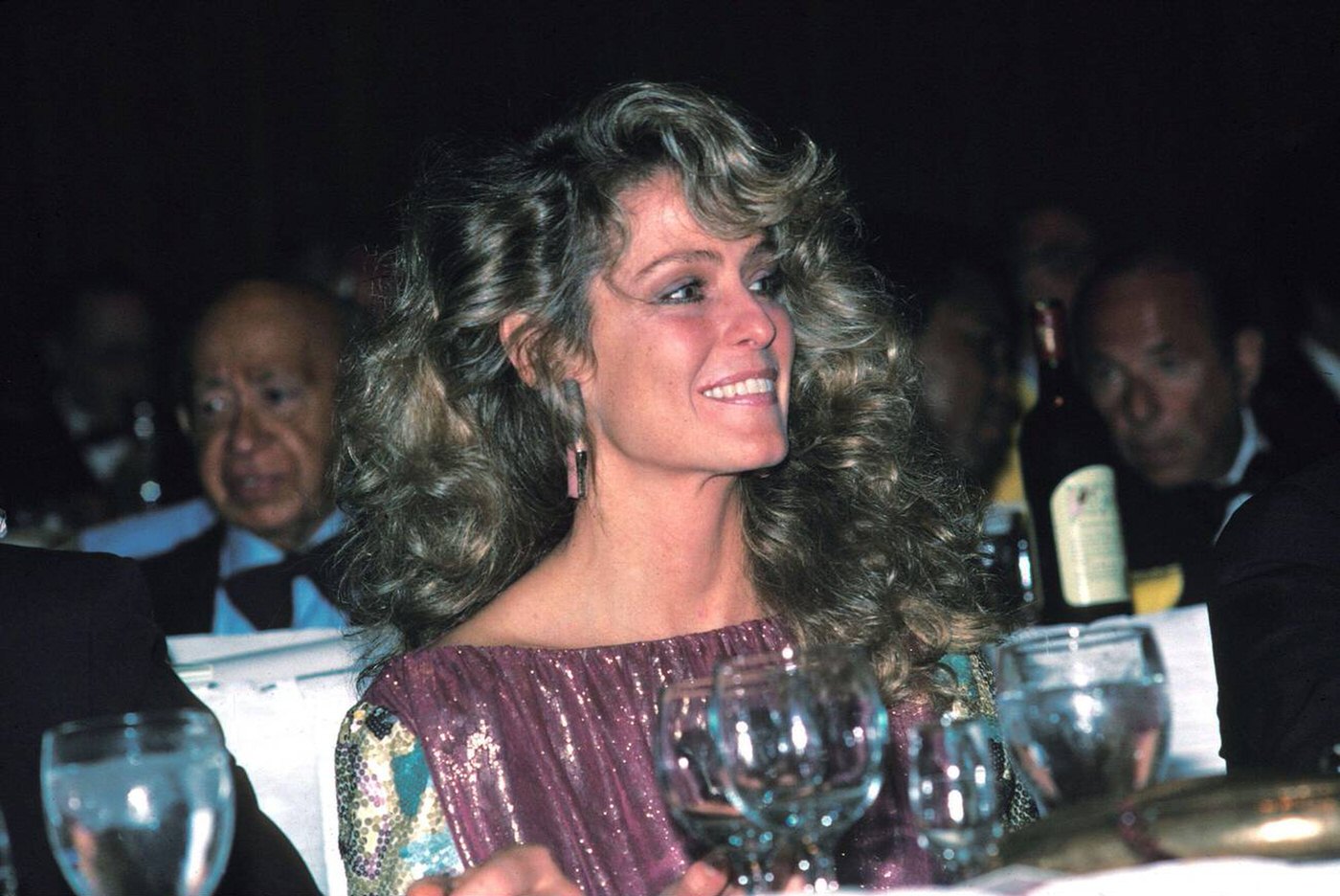 Farrah Fawcett At Dinner Party, 1982.