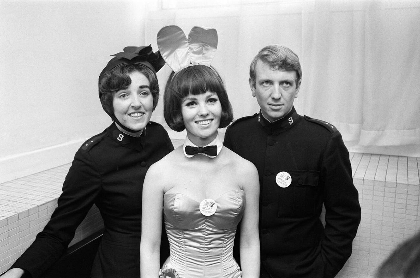 Bunny Girl Marta With The Joystrings At A Press Conference At The Playboy Club, Park Lane For The Salvation Army, 1967.
