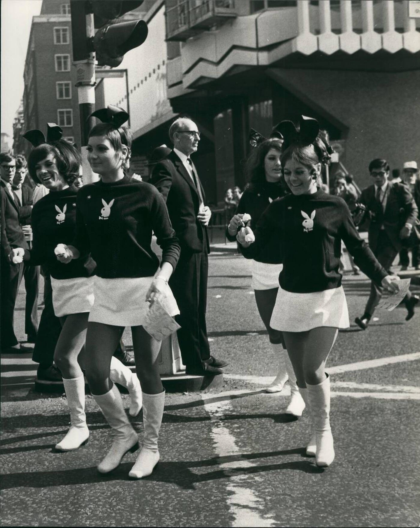 Bunny Girls From London'S Playboy Club Competing In A Giant Egg And Spoon Race Sponsored In Aid Of The London Shelter Week, 1969.