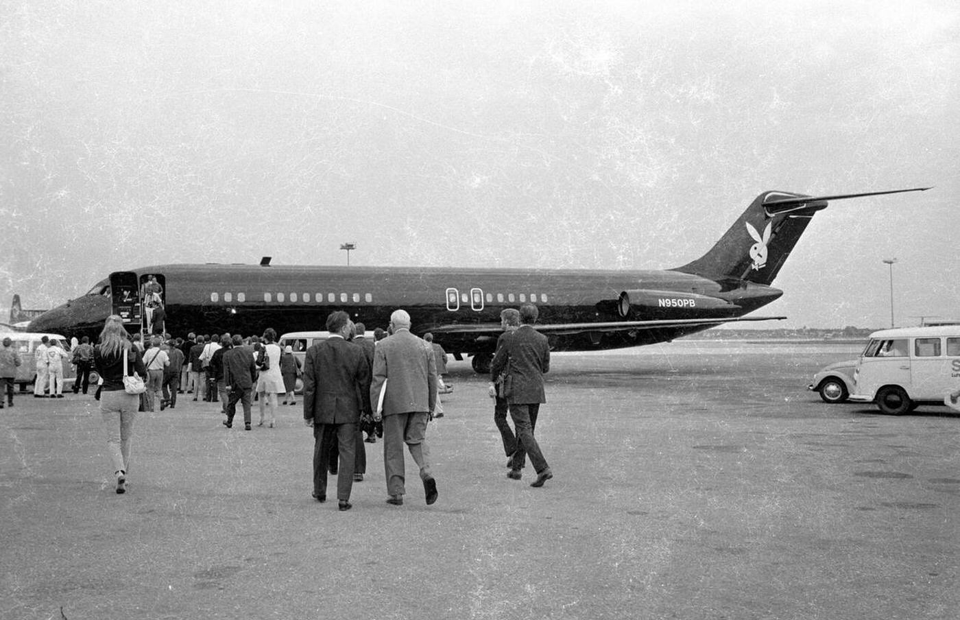 Hugh Hefner'S Private Jet Big Bunny On The Munich-Riem Airport, 1970.