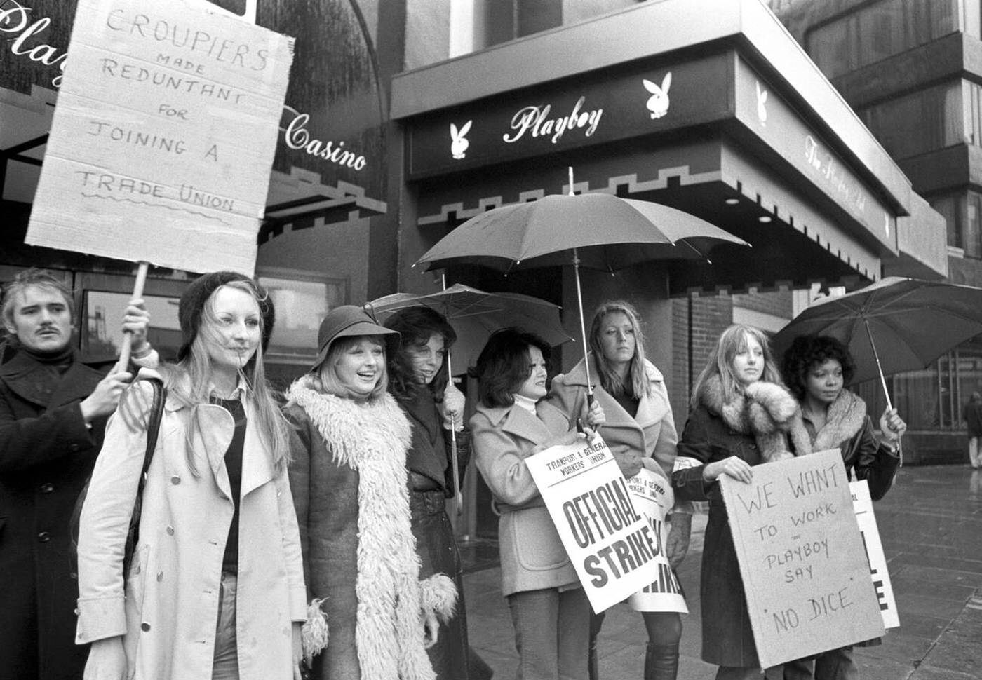 Bunny Girls Go On Strike In London, 1974.