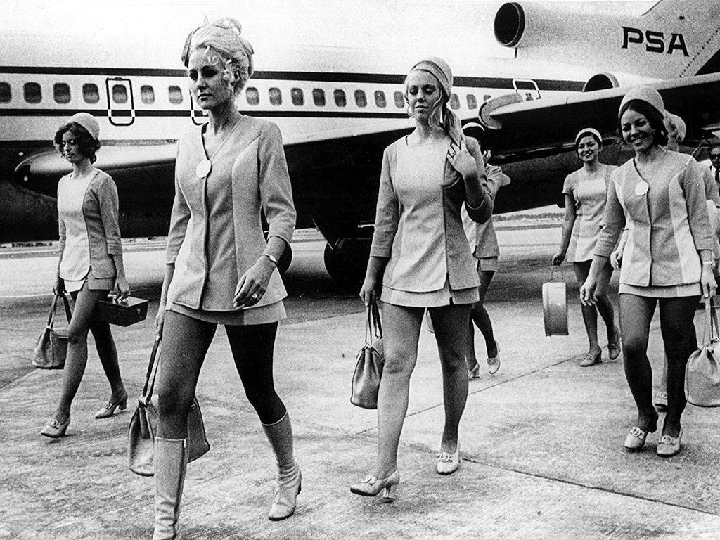 Stewardesses From A Plane Hijacked During A San Francisco-To-Los Angeles Flight And Forced To Fly To Cuba, Left The Plane As They Arrived In Miami, 1972.