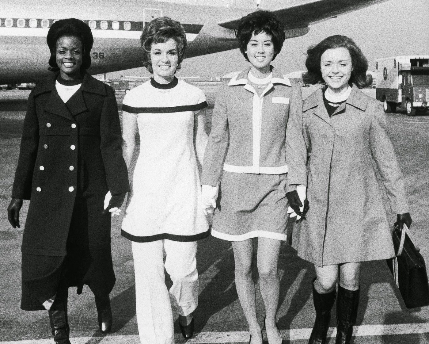 American Airlines Stewardesses Face The Press, 1970S.