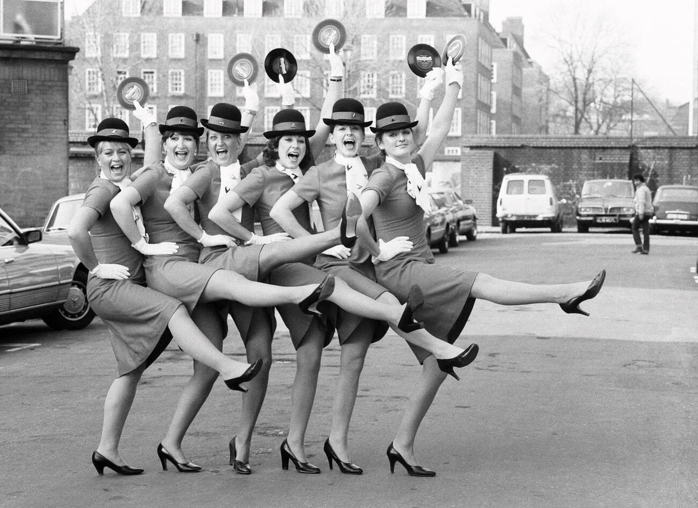 Six Laker Stewardesses Make A Record Dedicated To Freddie Laker Called &Amp;Quot;Let Us Fly&Amp;Quot;, 1982.