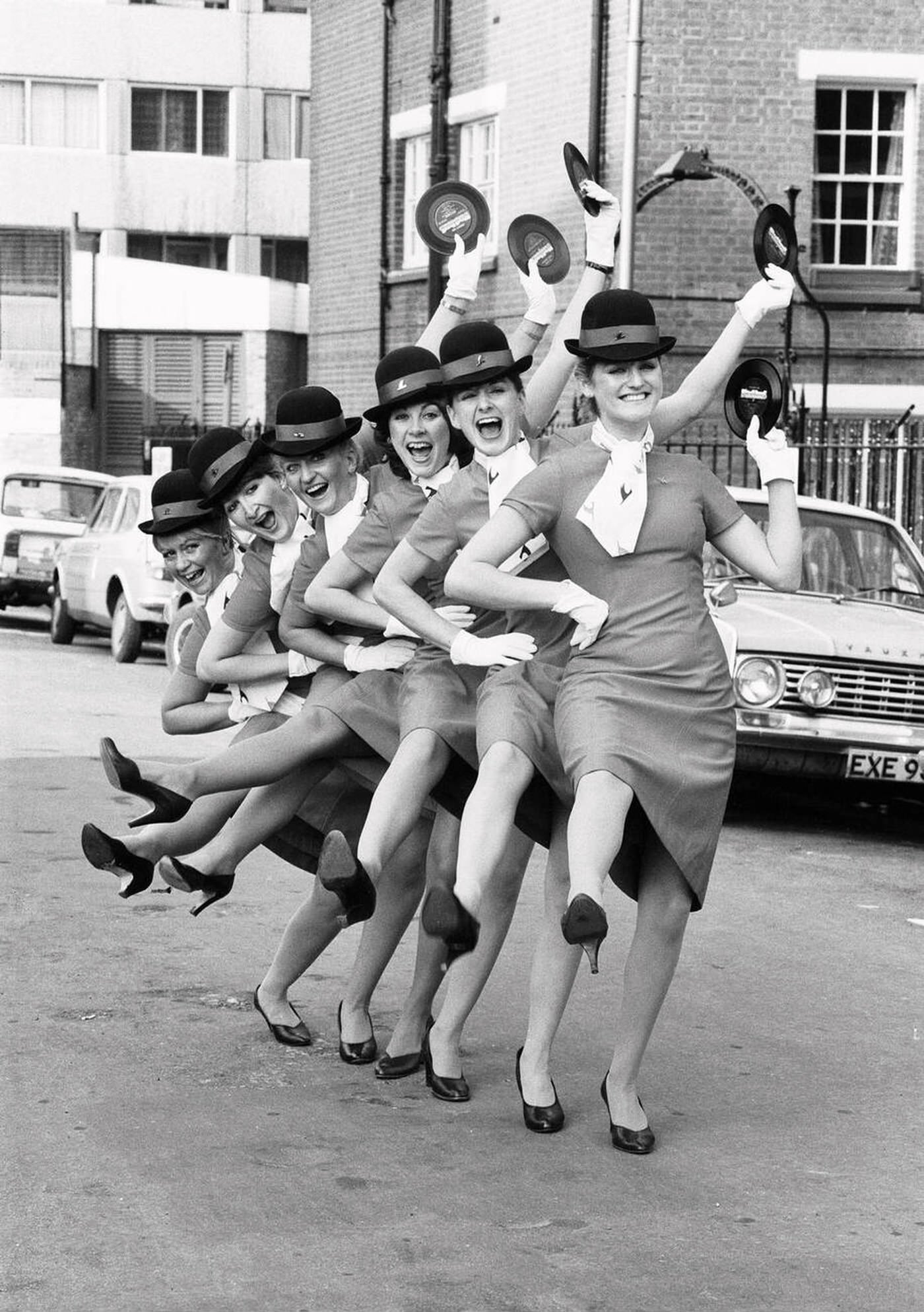 Six Laker Stewardesses Make A Record Dedicated To Freddie Laker Called &Amp;Quot;Let Us Fly&Amp;Quot;, 1982.