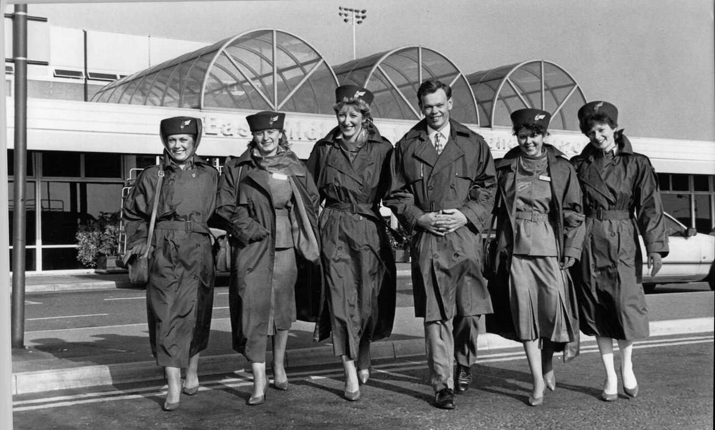 British Midland New Uniform Revealed At East Midland Airport, 1988.