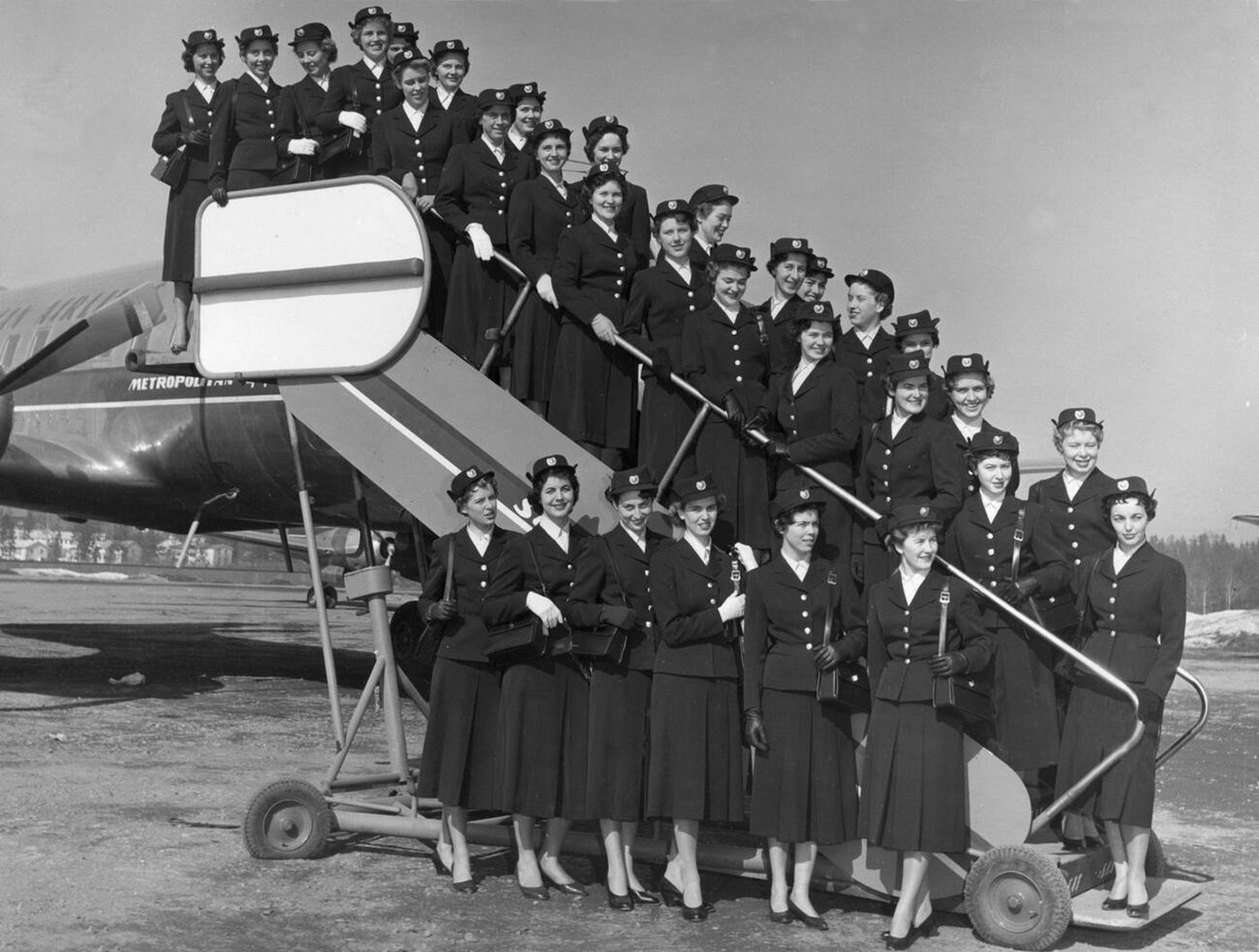 Flight Attendants Are Admitted To The Norwegian Region Sas'S Two Spring Courses For Flight Attendants, 1957.