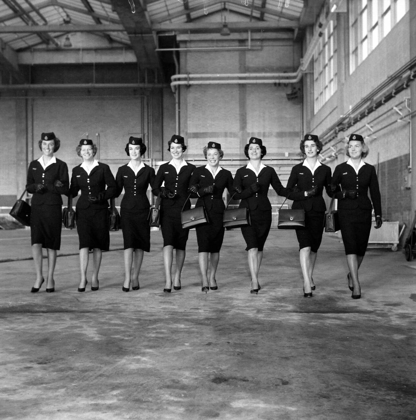 Air Hostesses Who Will Fly The Queen And The Duke Of Edinburgh To Fiji And The End Of The Month And Bring Them Back From Australia In March, 1963.