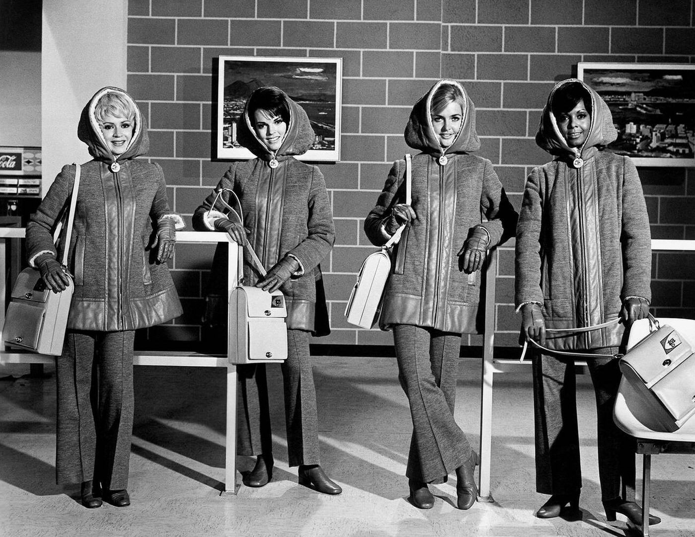 Air Stewardess In The Film Airport, 1970.