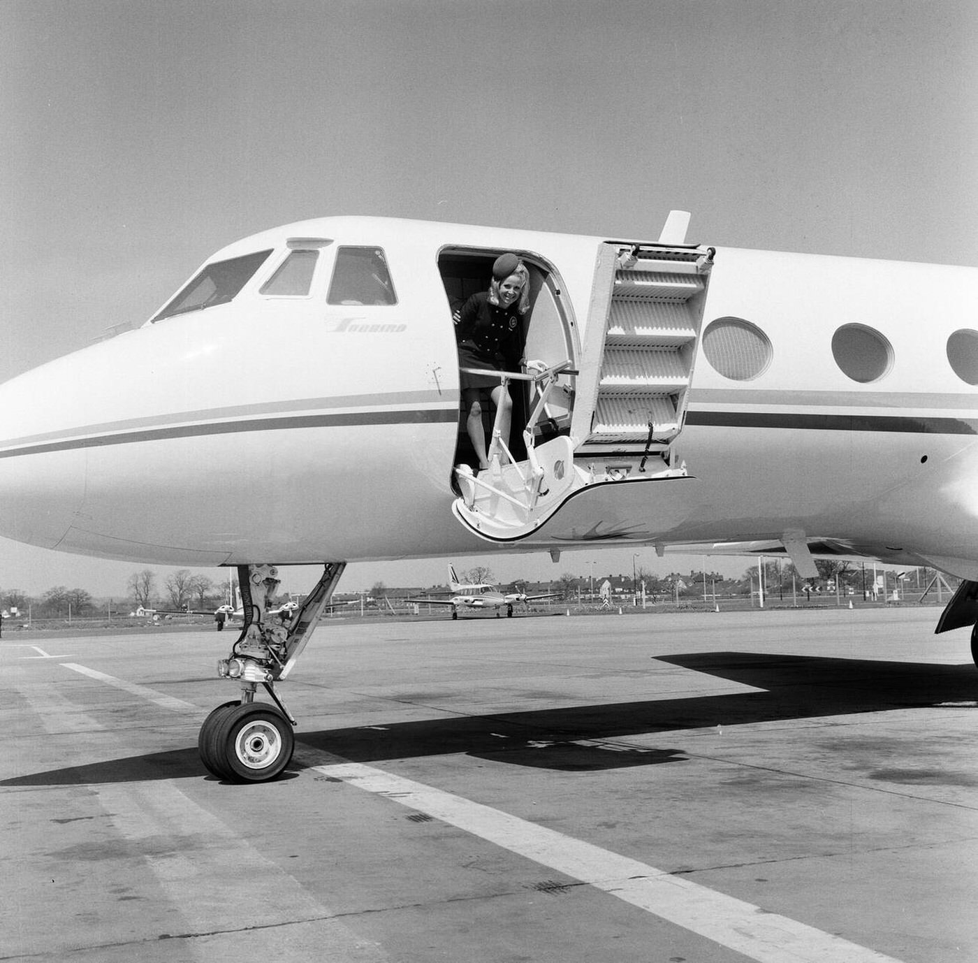 Stewardess Hannelori Kauspe On Frank Sinatra'S Personal Gulf Stream Jet, 1970.