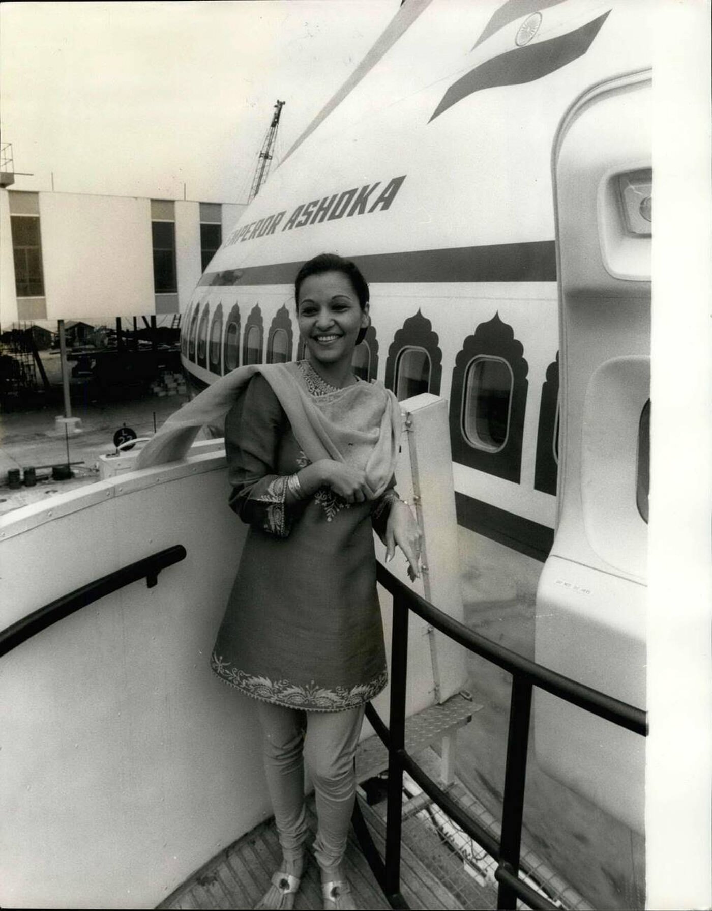 Stewardess Aban Mistry On Air-India Jumbo Jet, 1971.