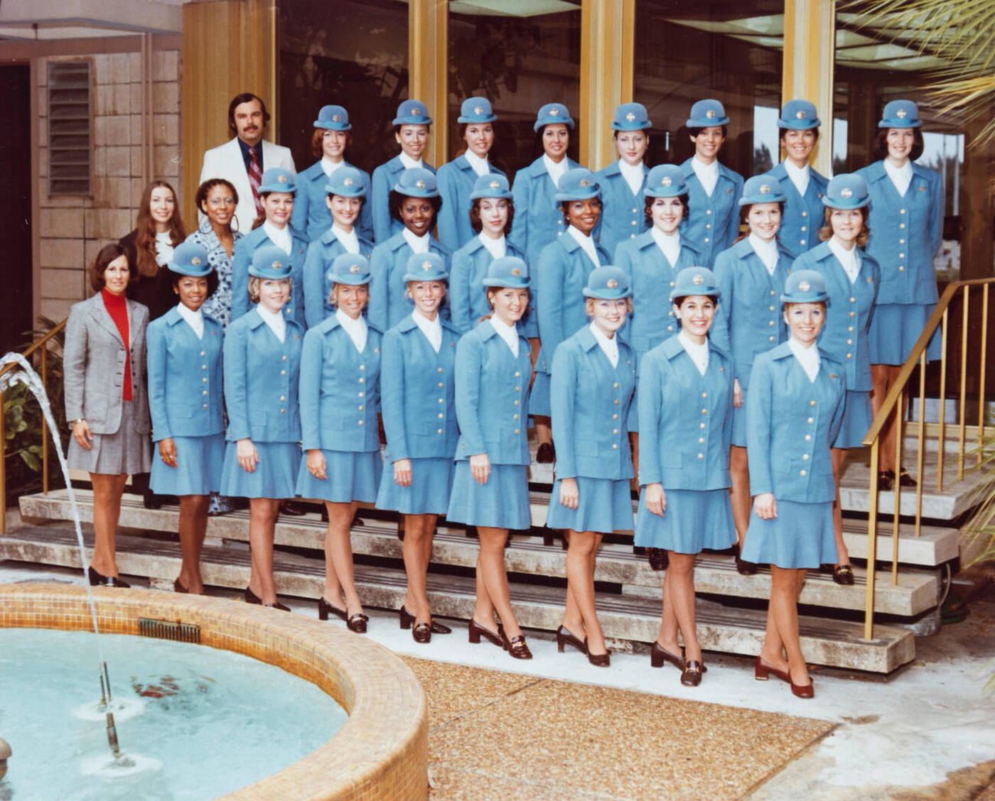 Pan American Flight Attendant Airline Crew, 1973.
