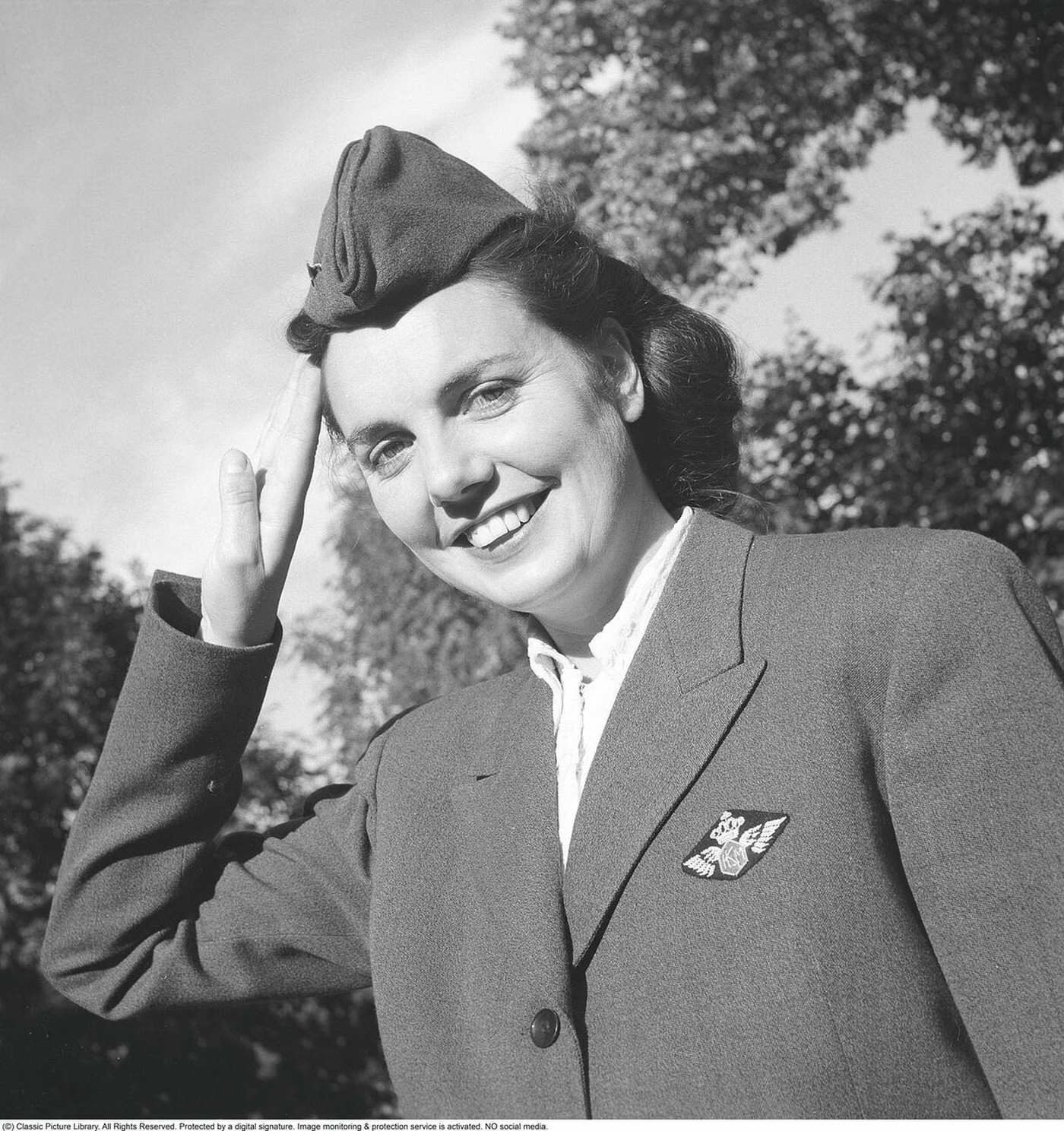 Flight Attendant Dressed In A Tailored Uniform, 1946.