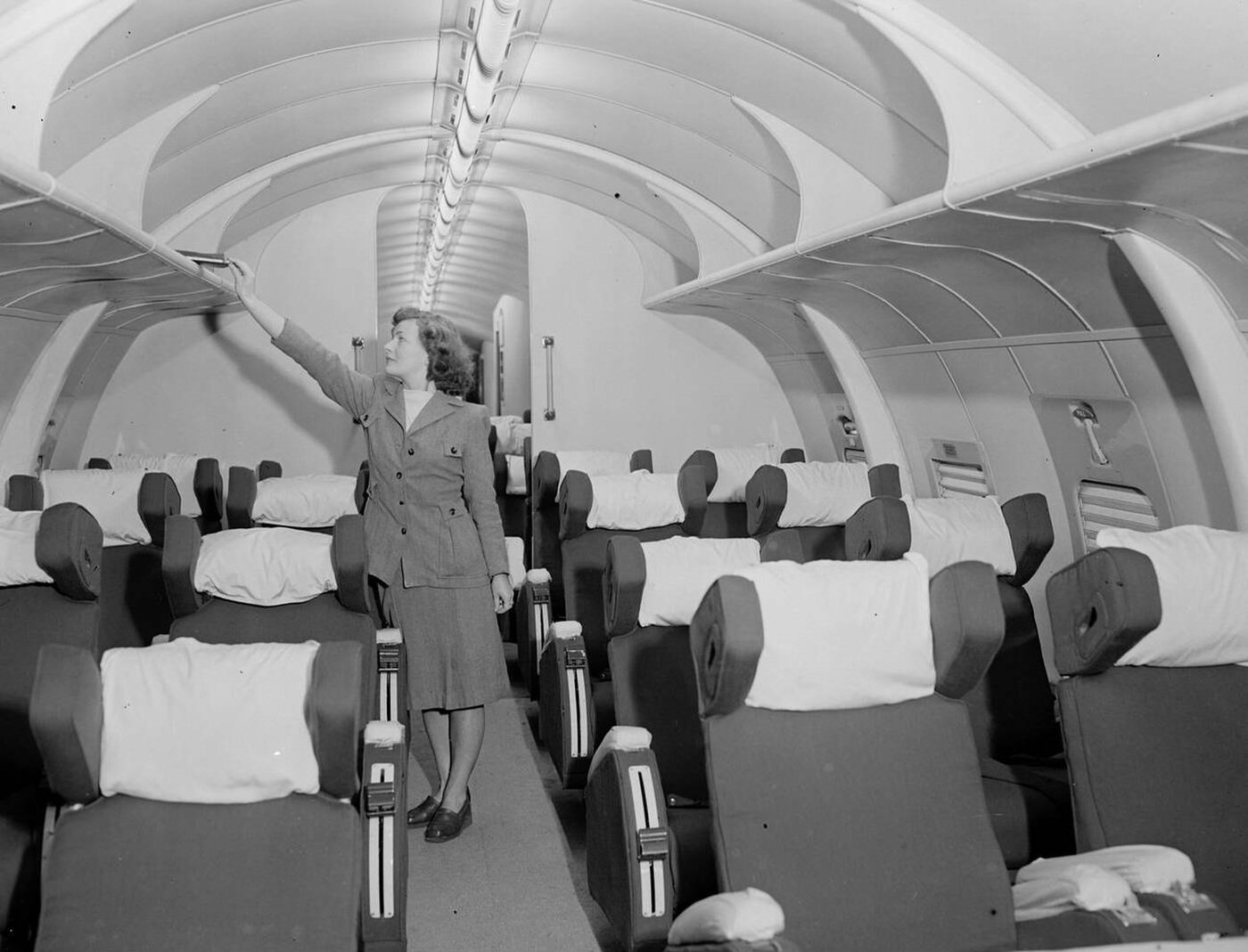 Mock Up Of The Interior Of The Hermes Iv, At The Handley Page Works, 1948.