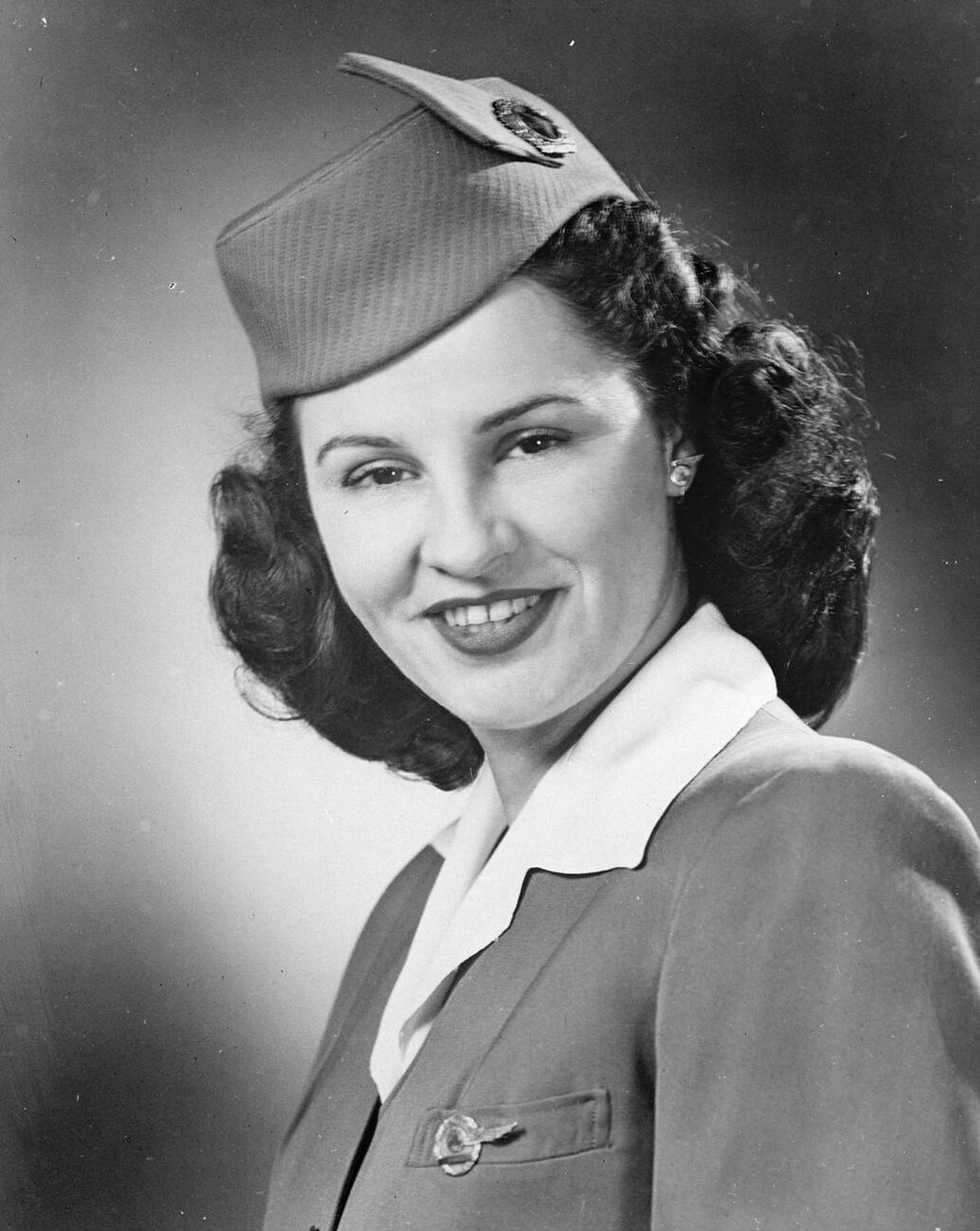 Scottish - Born Ellen Murdoch , First International Stewardess To Fly One Million Miles , Has Been Promoted Purser For The Maiden Transatlantic Flight Of Pan America Airways Clipper ' America ', 1949.