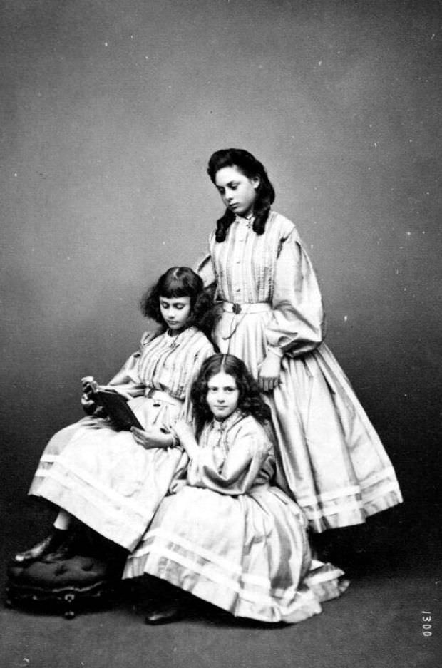Alice Liddell, Edith Mary Liddell, And Ina Liddell, Circa Mid-1860S.