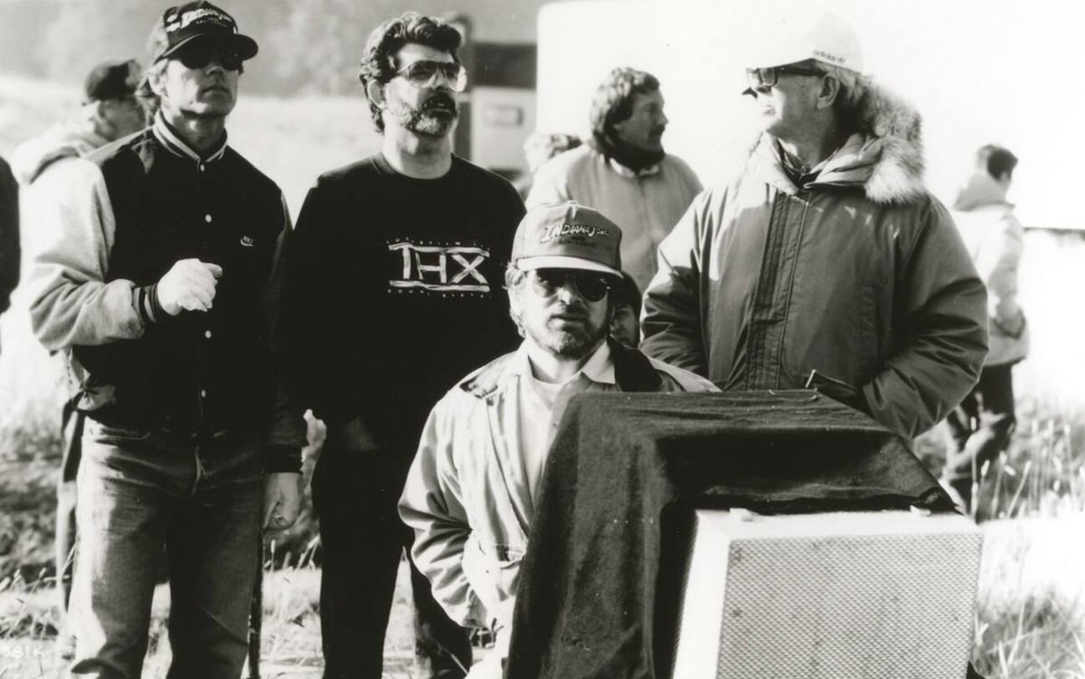 Steven Spielberg On The Set Of Indiana Jones, 1956.