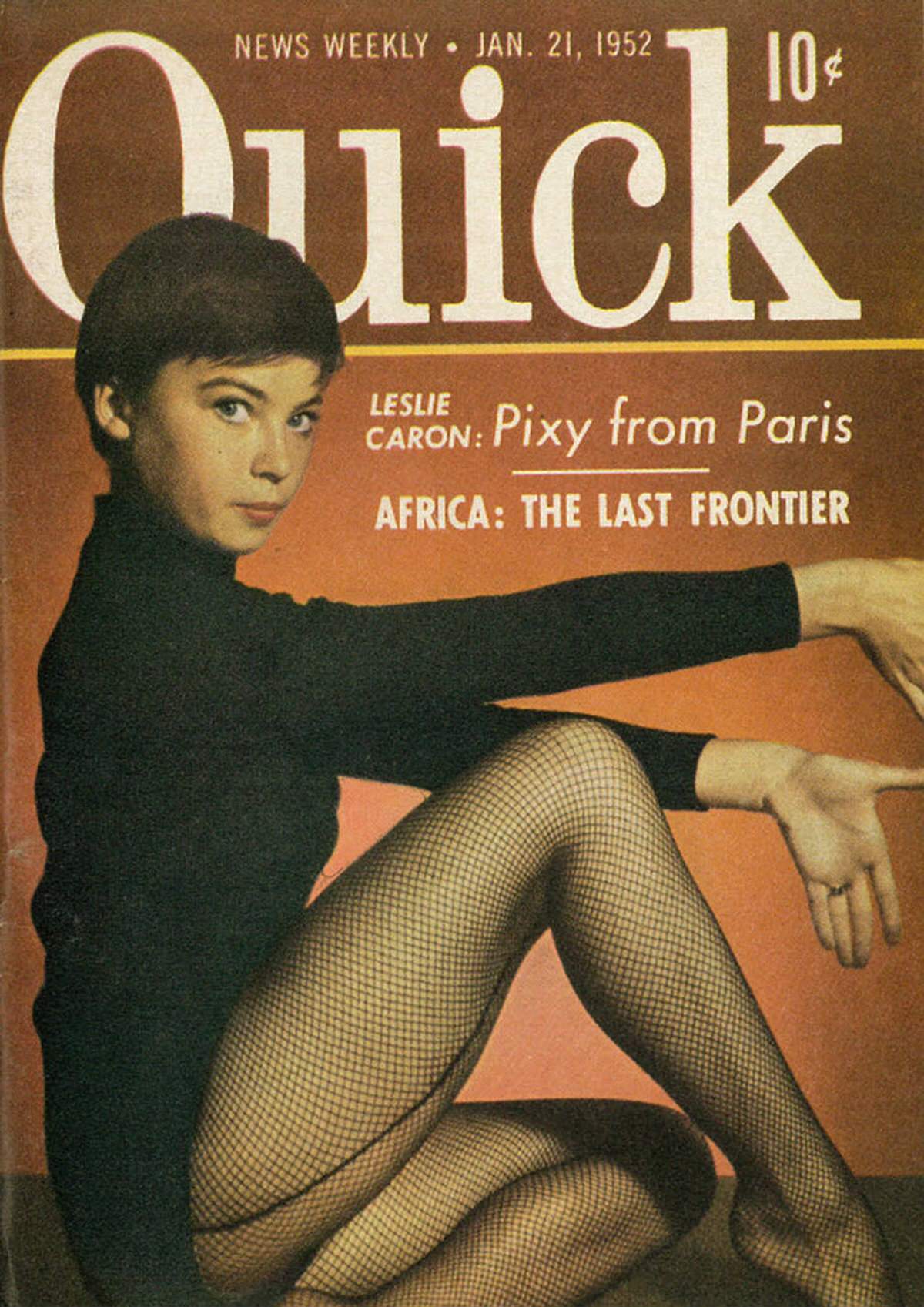 Movie Magazine Cover Featuring Leslie Caron, 1952.