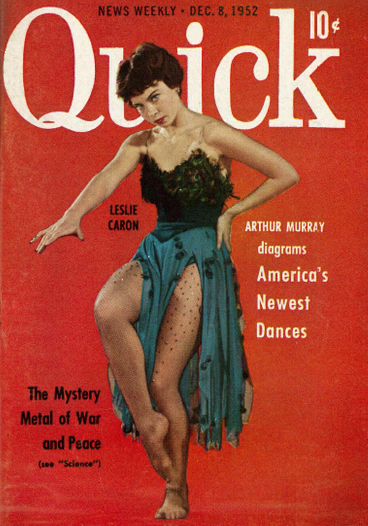 Movie Magazine Cover Featuring Leslie Caron, 1952.