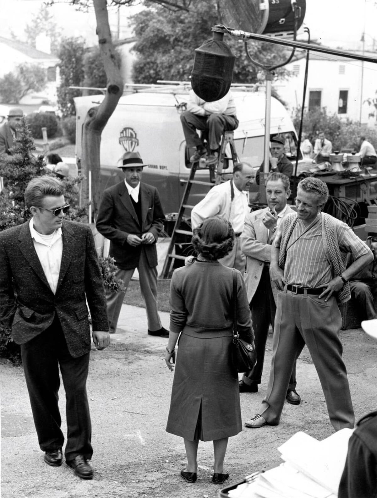 James Dean, Natalie Wood, And Nicholas Ray On The Set Of &Amp;Quot;Rebel Without A Cause&Amp;Quot;, 1955.