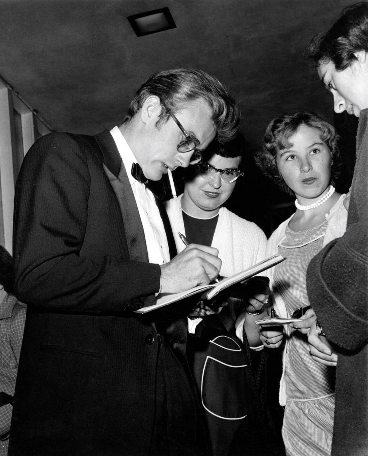 James Dean Signing Autographs, 1955.