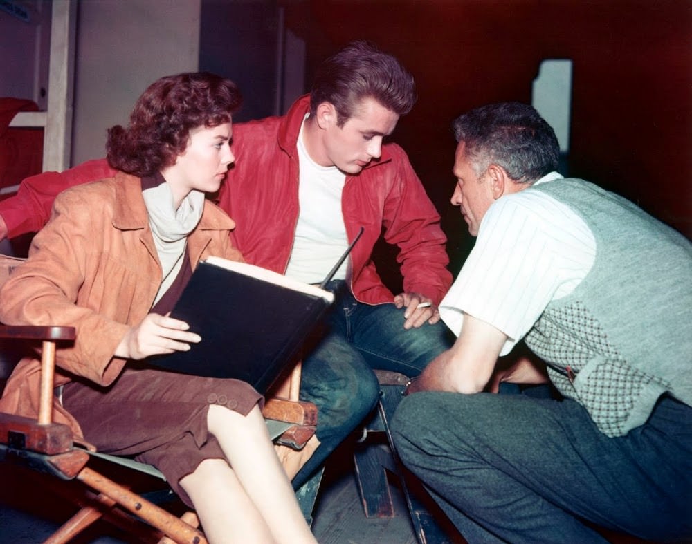 Natalie Wood And James Dean With Director Nicholas Ray On The Set Of &Amp;Quot;Rebel Without A Cause&Amp;Quot;, 1955.