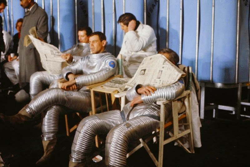 The Astronauts Take A Break On-Set.