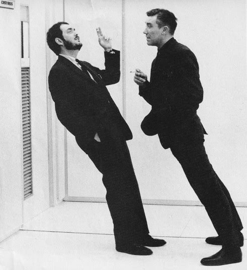 Kubrick And Sylvester Enjoy A Cigarette Break.