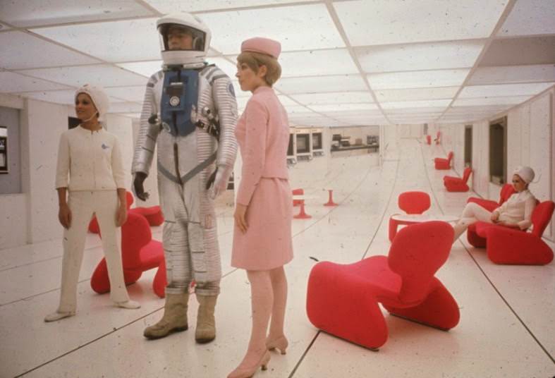 Edwina Carroll, Penny Brahms And Heather Downham As Stewardesses Onboard The Space Station.