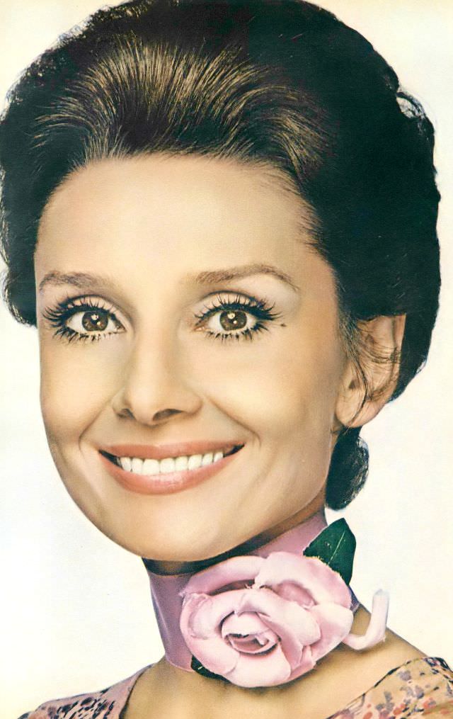 Audrey Hepburn Wearing Her Own Valentino Silk Chiffon Dress For Vogue, 1972