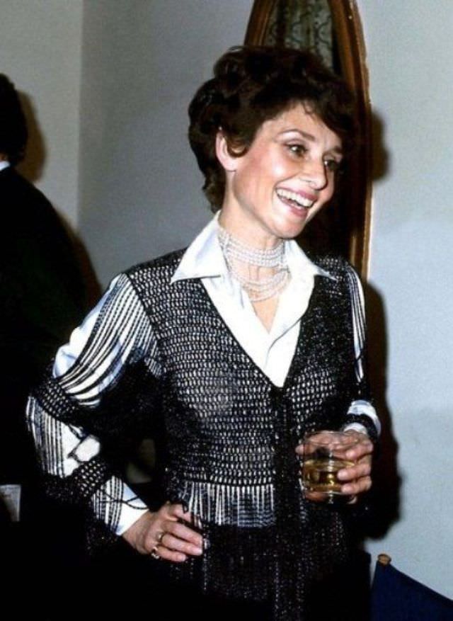Audrey Hepburn Backstage At The Eugene O'Neill Theatre After The Premiere Of The Good Doctor In New York, 1973
