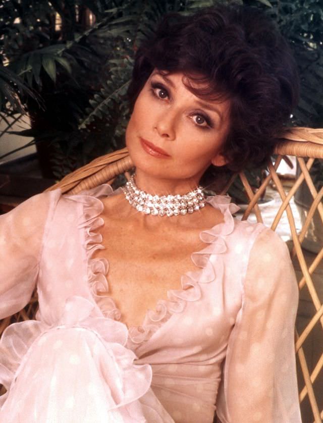 Audrey Hepburn Wearing A Valentino Pink Dress At Her Rome Apartment, 1976