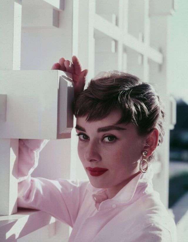 Audrey Hepburn Wearing A Shirt By Hermès For The Publicity Of Sabrina, 1954