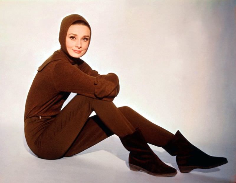 Audrey Hepburn Wearing A Givenchy Ski Suit For Charade, 1963
