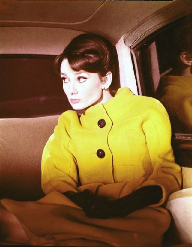 Audrey Hepburn Wearing A Givenchy Coat In Charade, 1963