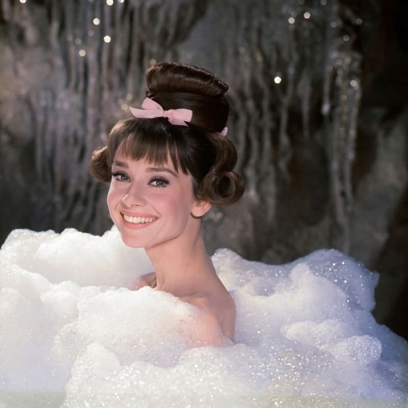 Audrey Hepburn In A Bubble Bath Scene From Paris When It Sizzles, 1964