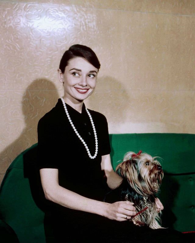 Audrey Hepburn With Mr. Famous At The Hotel Hassler In Rome, 1958