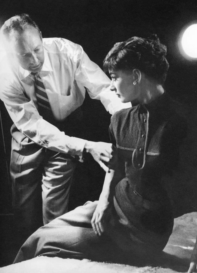 Bud Fraker Positioning Audrey Hepburn For A Shot At Paramount Studios, 1953