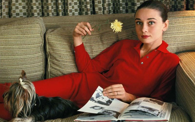 Audrey Hepburn And Mr. Famous At Home, 1958